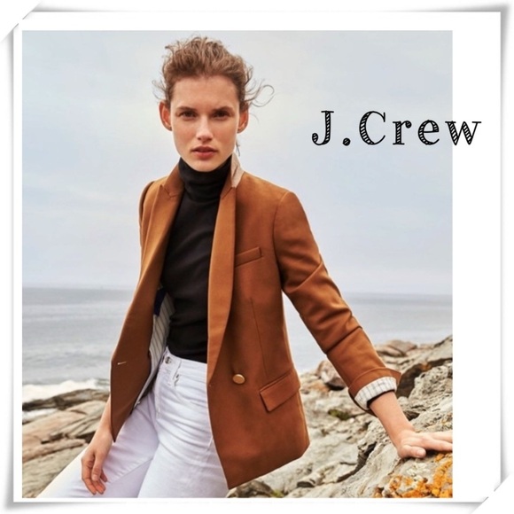 J. Crew Dover Blazer in Italian Wool Double Blazer In Golden Camel Size 4 #G7102